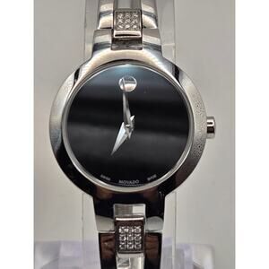 Movado Amorosa Stainless Steel Diamond Quartz Watch Sapphire Minimalist Preppy